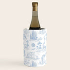 Toile de Jouy French Vintage Baby Blue & White Wine Chiller Gallery Image 1