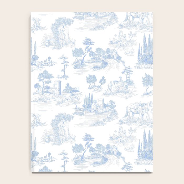 Toile de Jouy French Vintage Baby Blue & White Notebook Gallery Image 4