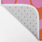 Retro Groovy Waves - Red and Pink Bath Mat Gallery Image 2