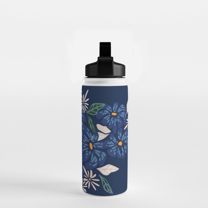 Floral abundance Blue Water Bottle Gallery Image 2