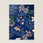 Floral abundance Blue Stationery Card Gallery Image 2