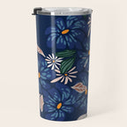 Floral abundance Blue Travel Mug Gallery Image 3