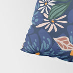 Floral abundance Blue Pillow Sham Gallery Image 4