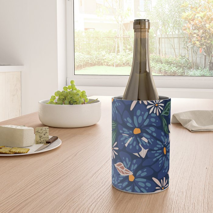 Floral abundance Blue Wine Chiller Gallery Image 4