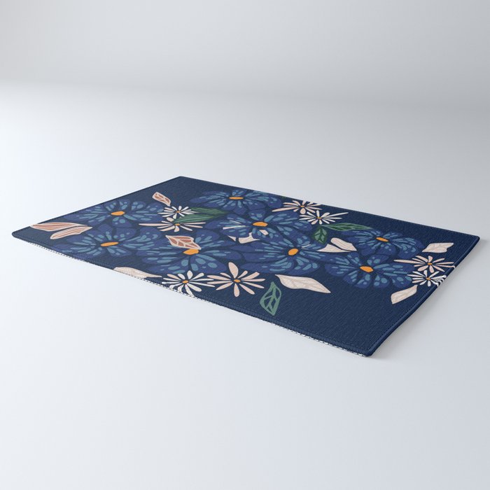 Floral abundance Blue Rug Gallery Image 3