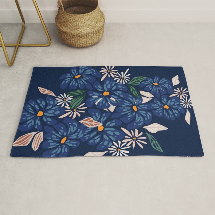 Floral abundance Blue Rug Gallery Image 1