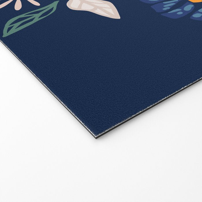 Floral abundance Blue Welcome Mat Gallery Image 2
