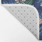 Floral abundance Blue Bath Mat Gallery Image 2