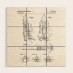 Nasa Space Shuttle Patent - Nasa Shuttle Art - Black And White Wood Wall Art Gallery Image 1