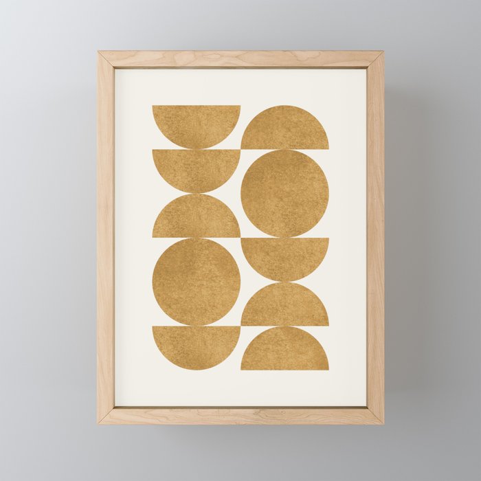 Gold Retro Scandinavian - Mid Century Modern Mini Art Print Gallery Image 1