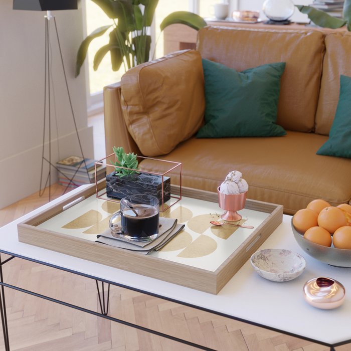 Gold Retro Scandinavian - Mid Century Modern Serving Tray Gallery Image 2