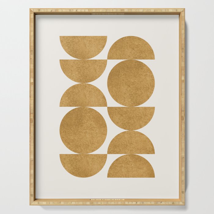 Gold Retro Scandinavian - Mid Century Modern Serving Tray Gallery Image 1