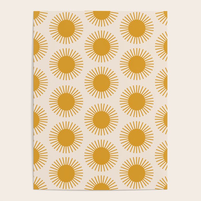 Boho Summer Sun Pattern I Golden Poster Gallery Image 4