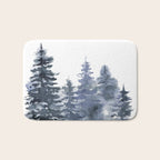 Blue Forest, Abstract Watercolor Bath Mat Gallery Image 1