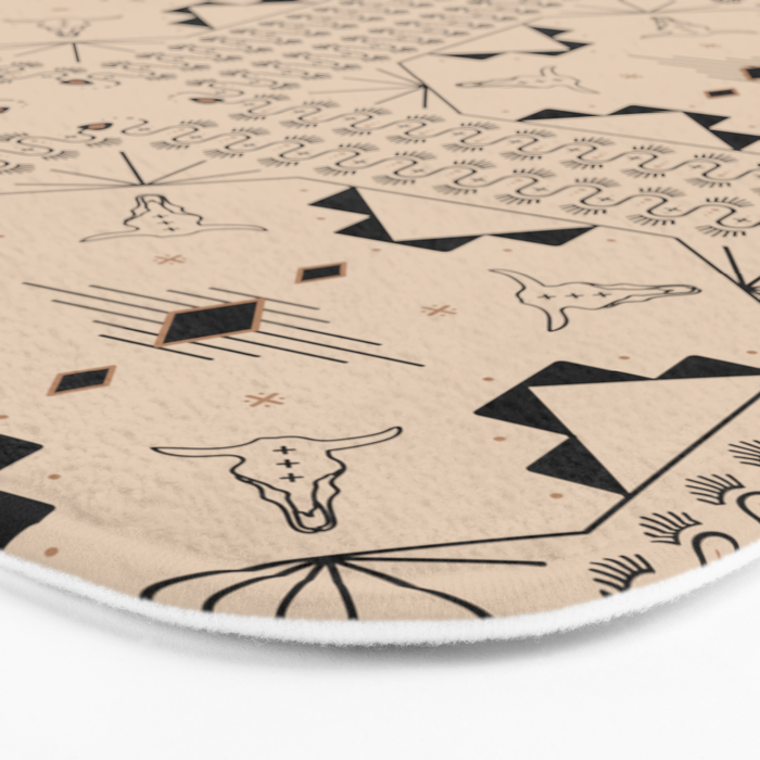 Lost Desert Tile - Black & Camel Bath Mat Gallery Image 3