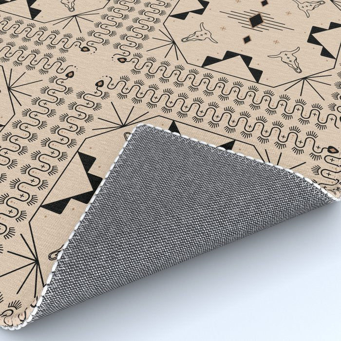 Lost Desert Tile - Black & Camel Rug Gallery Image 4