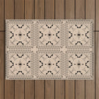 Lost Desert Tile - Black & Camel Outdoor Rug Gallery Image 1