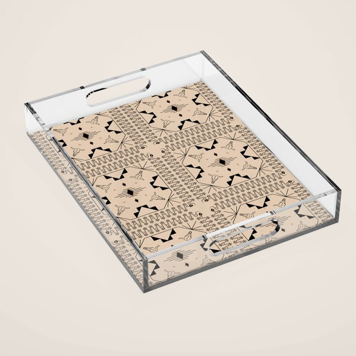 Lost Desert Tile - Black & Camel Acrylic Tray Gallery Image 1