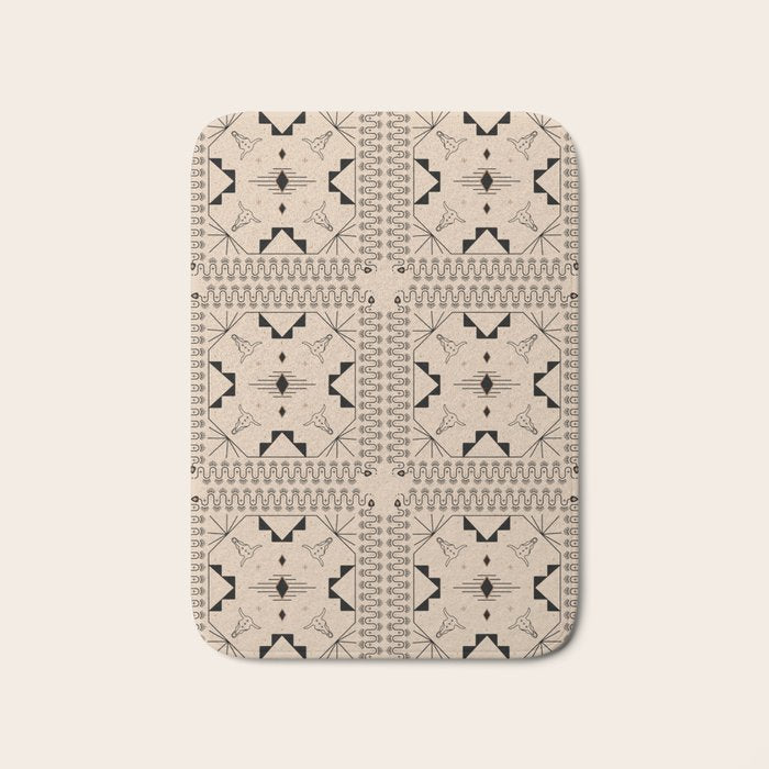 Lost Desert Tile - Black & Camel Bath Mat Gallery Image 1