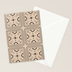 Lost Desert Tile - Black & Camel Stationery Card Gallery Image 2