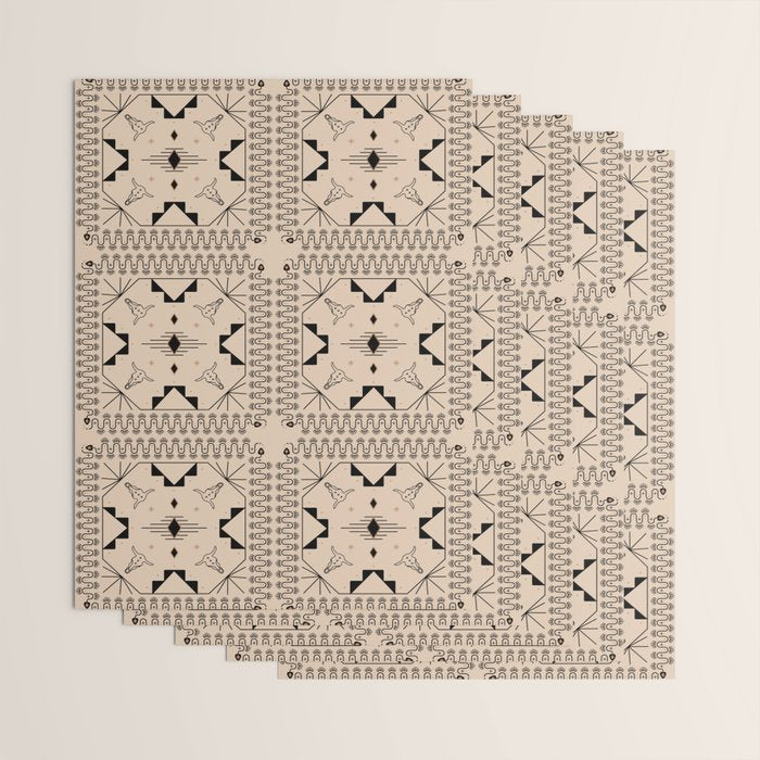 Lost Desert Tile - Black & Camel Wrapping Paper Gallery Image 3