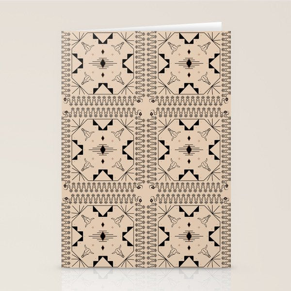 Lost Desert Tile - Black & Camel Stationery Card Gallery Image 2