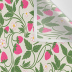 Strawberries - pink and green on alabaster Wall Tapestry Gallery Image 3