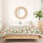 Strawberries - pink and green on alabaster Duvet Cover Gallery Image 3
