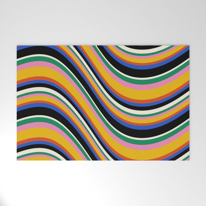 Wavy Stripes XIII - Bold Retro Welcome Mat Gallery Image 1