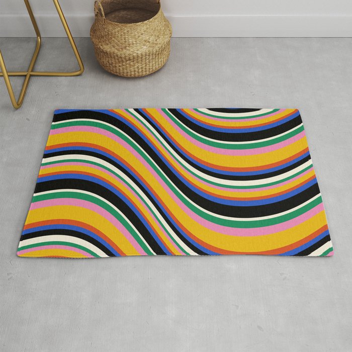 Wavy Stripes XIII - Bold Retro Rug Gallery Image 1