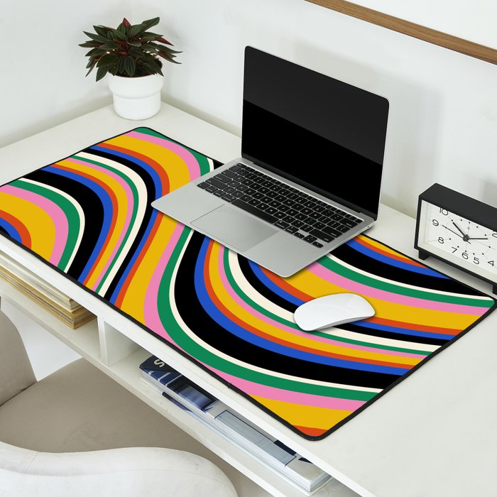 Wavy Stripes XIII - Bold Retro Desk Mat Gallery Image 2