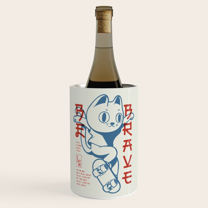 Brave Skater Cat Wine Chiller Gallery Image 1