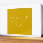 Capricorn Zodiac Star Constellation Line Art Golden Yellow Wall Mural Gallery Image 2