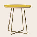 Capricorn Zodiac Star Constellation Line Art Golden Yellow Side Table Gallery Image 1