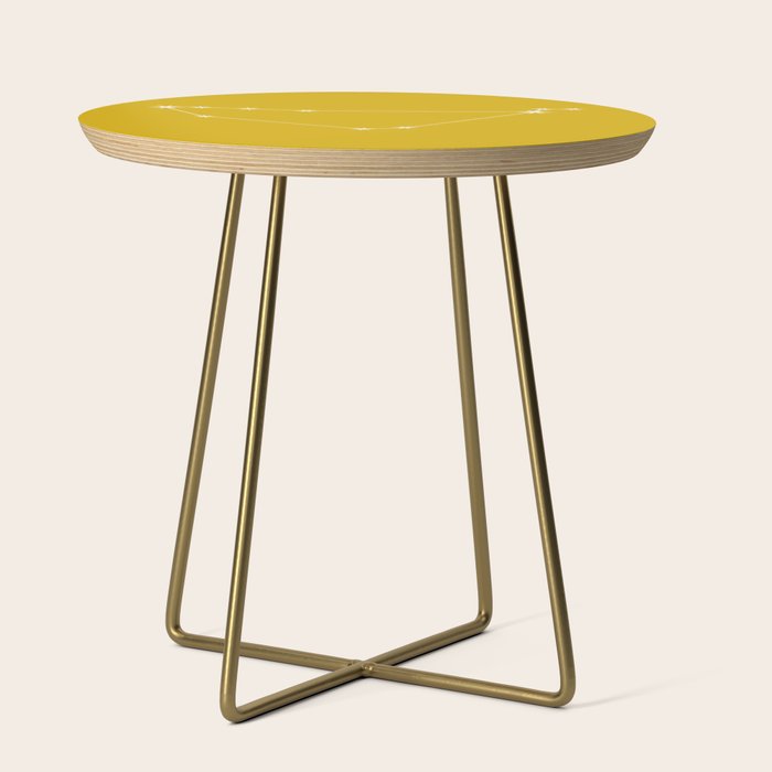 Capricorn Zodiac Star Constellation Line Art Golden Yellow Side Table Gallery Image 1