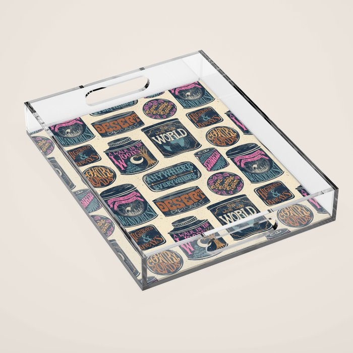 Vagabondâs Cupboard - midnight, cream, and more Acrylic Tray Gallery Image 1