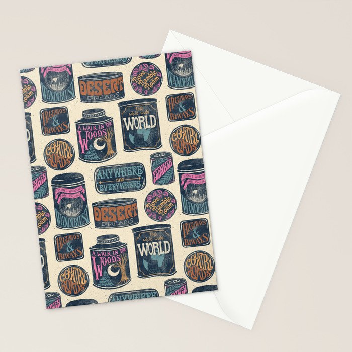 Vagabondâs Cupboard - midnight, cream, and more Stationery Card Gallery Image 2