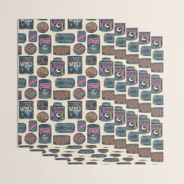 Vagabondâs Cupboard - midnight, cream, and more Wrapping Paper Gallery Image 3