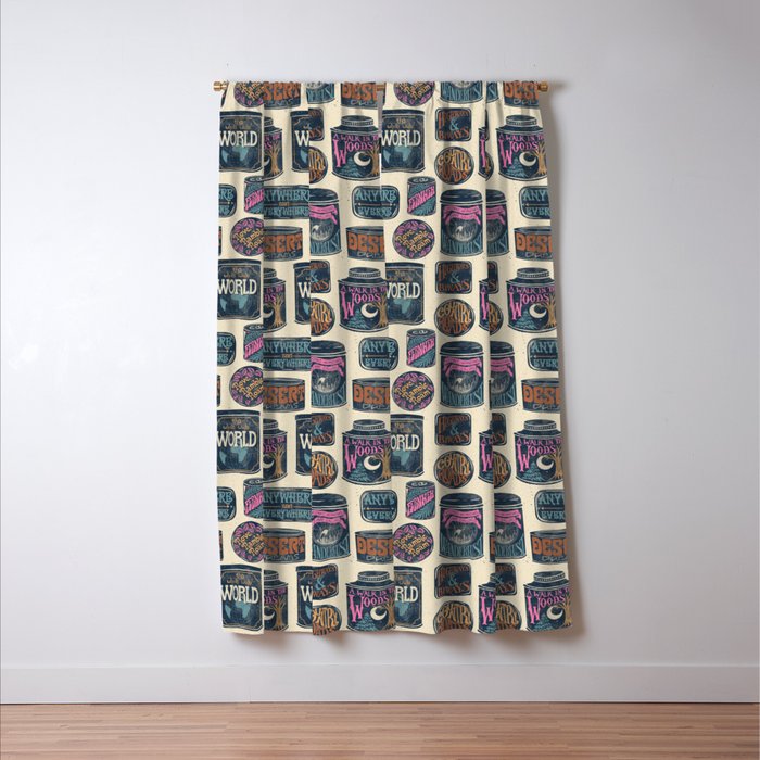 Vagabondâs Cupboard - midnight, cream, and more Window Curtain Gallery Image 3