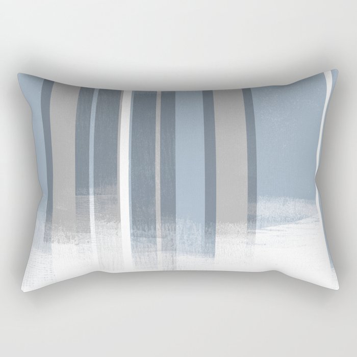 Blue and Grey Retro Style Geometric Abstract - Codex Rectangular Pillow Gallery Image 2