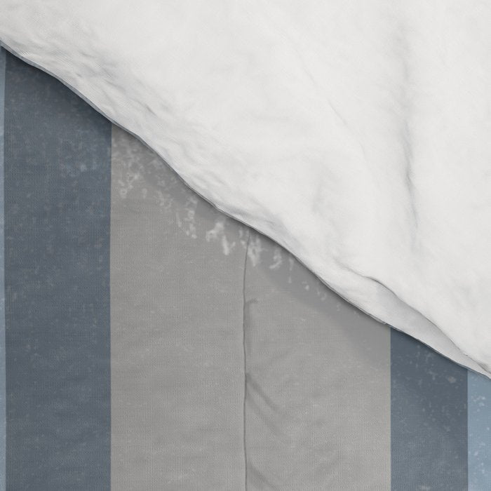 Blue and Grey Retro Style Geometric Abstract - Codex Comforter Gallery Image 4