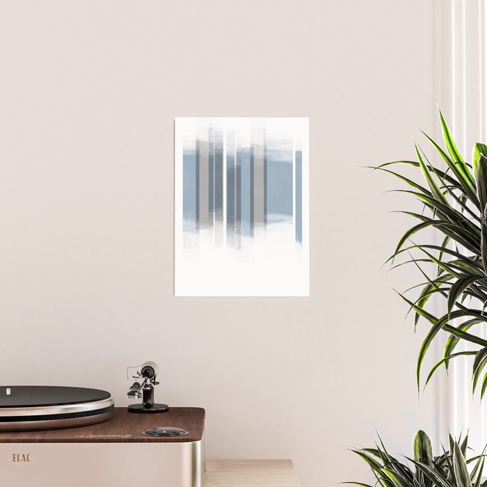 Blue and Grey Retro Style Geometric Abstract - Codex Poster Gallery Image 2