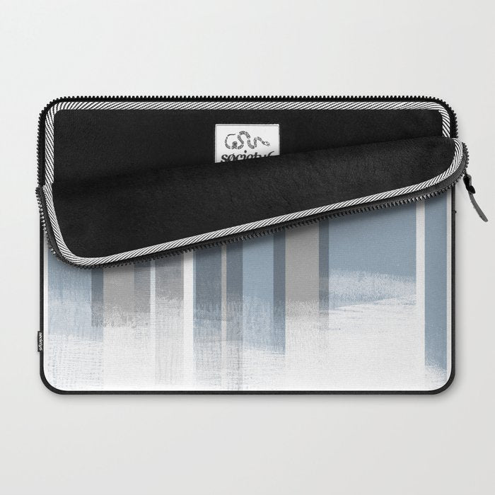 Blue and Grey Retro Style Geometric Abstract - Codex Laptop Sleeve Gallery Image 2