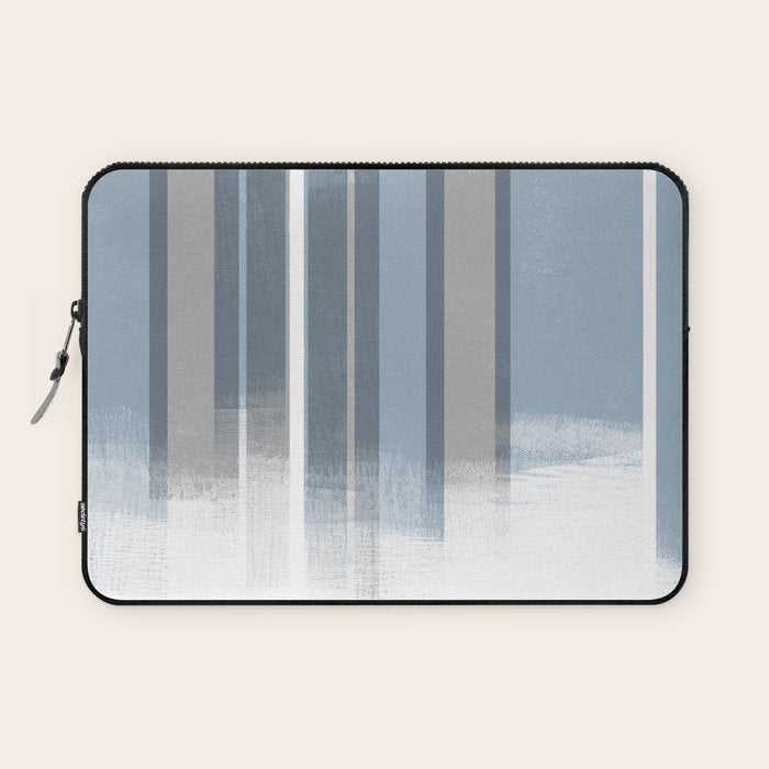 Blue and Grey Retro Style Geometric Abstract - Codex Laptop Sleeve Gallery Image 1