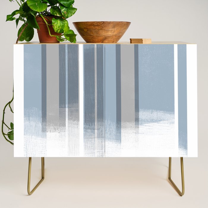 Blue and Grey Retro Style Geometric Abstract - Codex Credenza Gallery Image 1