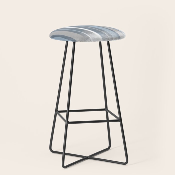 Blue and Grey Retro Style Geometric Abstract - Codex Stool Gallery Image 1