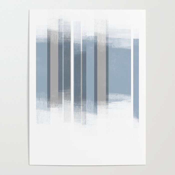 Blue and Grey Retro Style Geometric Abstract - Codex Poster Gallery Image 4