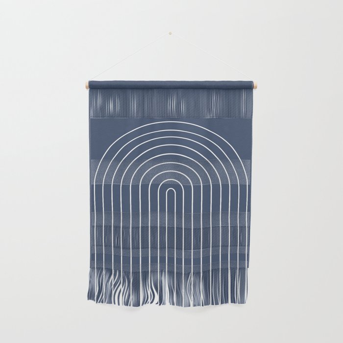 Minimal Arch XIV Navy Blue Modern Geometric Lines Wall Hanging Gallery Image 1