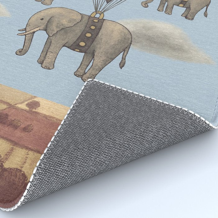 Flight of the Elephants - blue option Rug Gallery Image 4