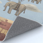 Flight of the Elephants - blue option Rug Gallery Image 4